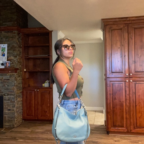 Coach light blue leather bag - Picture 5 of 8